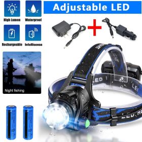 Rechargeabl LED Headlight Headlamp Head Torch Flashlight Work Light Camping Lamp (Quantity: 1 set)